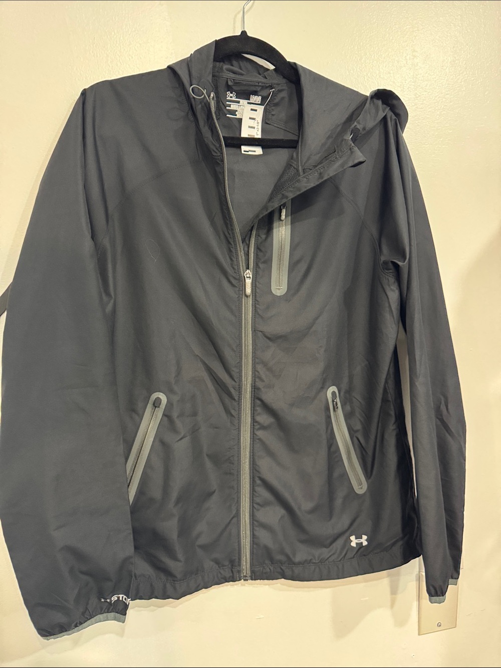 Under Armour Men's Charcoal Hooded Windbreaker Jacket